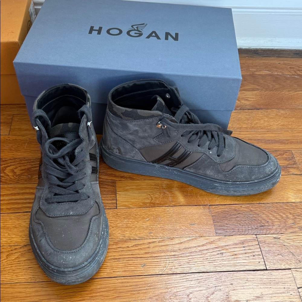 Hogan Men's High-Top Sneakers in Charcoal Gray